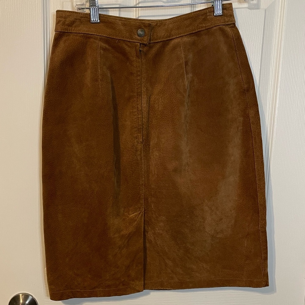 VTG Melbourne Country Clothing Co soft leather fully lined pencil skirt sz 8 - Picture 4 of 11